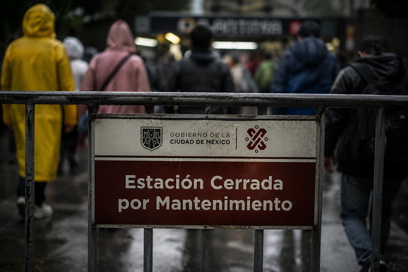 Lluvia y protestas colapsan movilidad en CDMX; Metro reporta alta afluencia