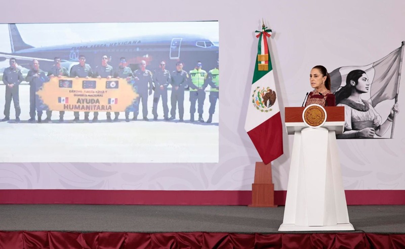 Claudia Sheinbaum confirma envío de ayuda militar y médica tras sismos en Venezuela